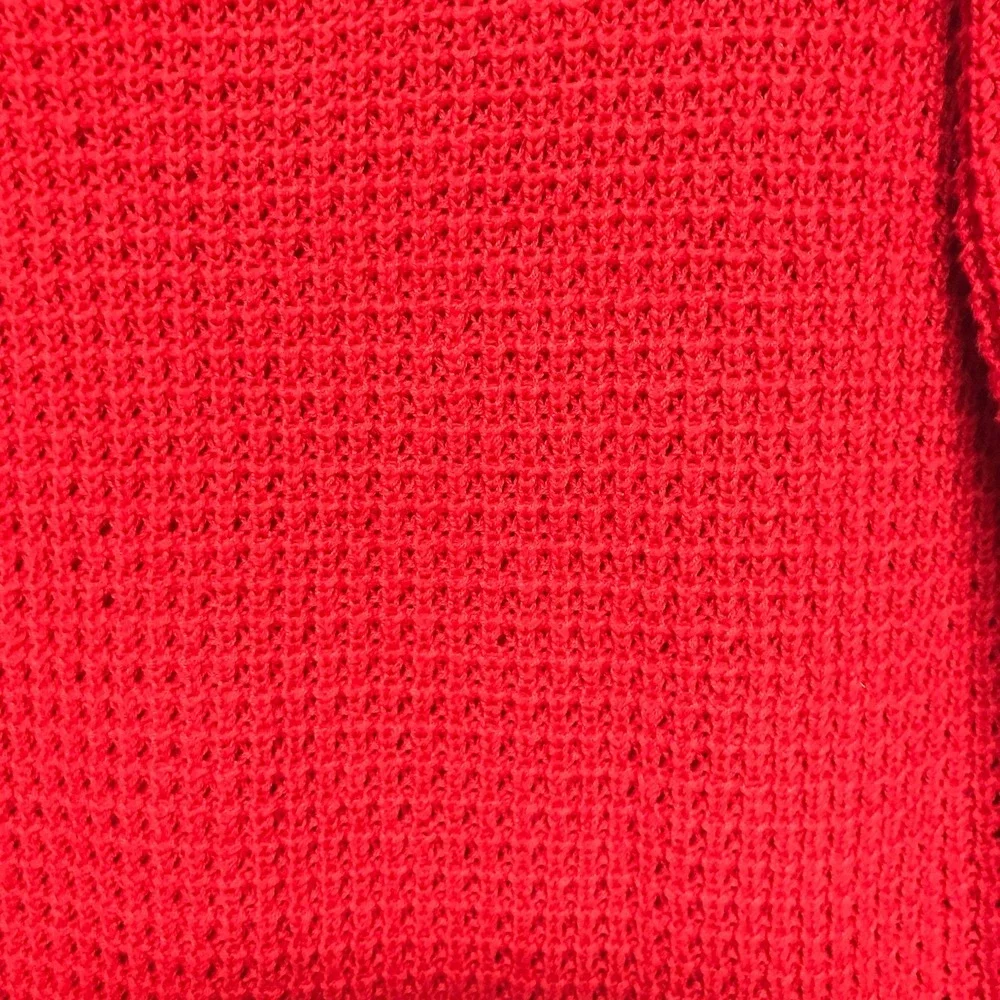a.n.a. A New Approach Womens 1X Red Crew Neck Long Sleeve Knit Sweater Oversized